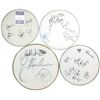 Image 1 : Autographed drum heads (4), Huey Lewis & The News, Head East, Cheap Trick & Jason Bonham, signed by 