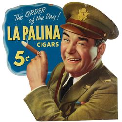 Tobacciana, cigar store diecut cdbd standup for La Palina Cigars 5 Cents, by Consolidated Litho Corp