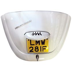 Rock 'n Roll Beatles item, original 1969 VW Beatle rear hood w/contemporary English license plate "2