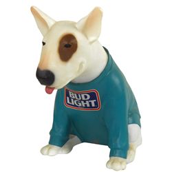 Breweriana, Bud Light Beer "Spuds Mackenzie" dog, molded plastic light-up display, Exc cond, 15"H x 