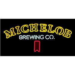 Breweriana neon sign, "Michelob Brewing Co," NOS cond, 16"H x 34"W.
