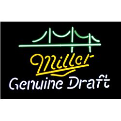 Breweriana neon sign, "Miller Genuine Draft," NOS cond, 15.5"H x 22.5"W.