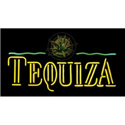Breweriana neon sign, "Tequiza," NOS cond, 20.5"H x 35.5"W.