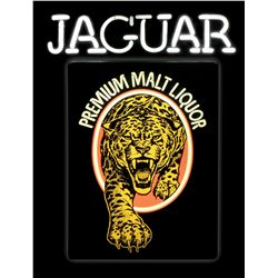 Breweriana neon sign, Jaguar Premium Malt Liquor," Exc cond, 23"H x 18"W.