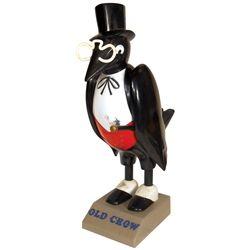 Breweriana, Old Crow Whiskey adv display figure, molded plastic, nice large size, VG cond, 31"H x 9"