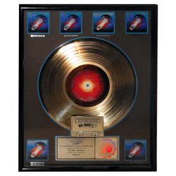Music award, Escape by Journey for 6 million sales, RIAA first presentation flower hologram award pr
