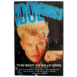 Autographed poster, huge Billy Idol poster, signed on fist, signature obtained in person by Steve Pi
