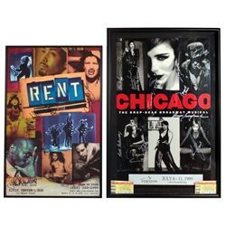 Autographed theater posters (4), Chicago (7/6/99), Rent (6/1/01), Cirque Dreams Illumination (12/1/0