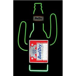 Breweriana neon sign, "Bud Dry," NOS cond, 31.5"H x 19"W.