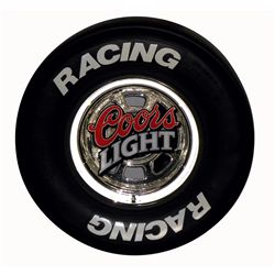 Breweriana neon sign, "Coors Light Racing," NOS cond, 28" Dia.