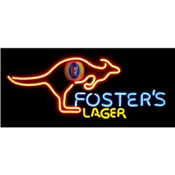 Breweriana neon sign, "Foster's Lager," NOS cond, 14"H x 31"W.