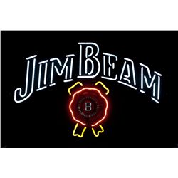 Breweriana neon sign, "Jim Beam," Near-Mint cond, 21"H x 30"W.