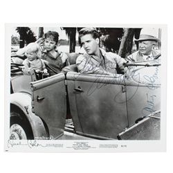 Autographed photo, Elvis Presley, Arthur O'Connell & Anne Helm on "Follow That Dream" movie producti