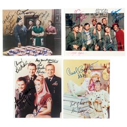 Autographed photos (4), cast-signed photos for TV shows M.A.S.H., I Dream of Jeannie, Honeymooners &