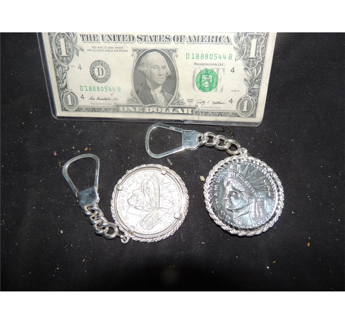 BATMAN FOREVER SCREEN USED TWO FACE COIN MADE INTO KEYCHAIN