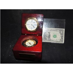 POSEIDON CLOCK AND COMPASS IN WOOD CASE PRODUCERS GIFT
