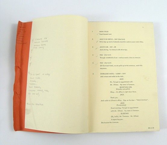 Kubrick Script Stanley Kubrick's The Shining (1980) Original Production On Set Used ...