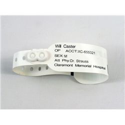 Transcendence Will Caster (Johnny Depp) Screen Worn Hospital Bracelet