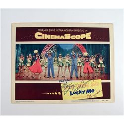 Lucky Me Original Lobby Card Signed By Doris Day/ Robert Cummings/ Phil Silvers/ Nancy Walker
