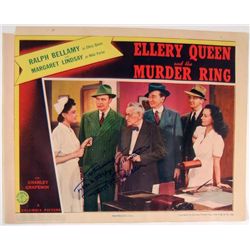 Ellery Queen Ralph Bellamy Signed Lobby Card
