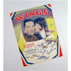 Wings (1927) Original Sheet Music Signed By Star Buddy Rogers