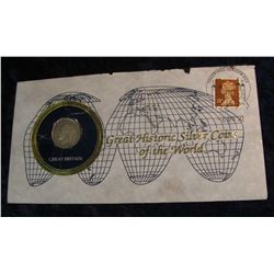 218. "Great Historic Silver Coins of the World" Cover with 24 Pence Stamp from Great Britain and a S