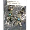 Image 1 : 970.       Matched pair of silver and turquoise screw-back style ear rings, Native American with a h