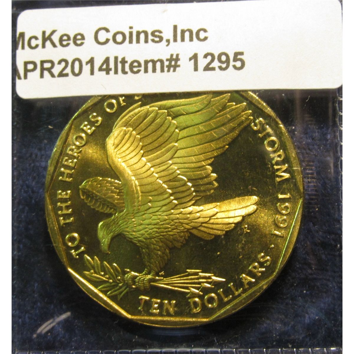 1295 Marshall Islands 1991 10 Commemorative Coin To The Heroes Of Desert Storm 1295 Marshall Islands 1991 10 Commemorative Coin To The Heroes Of Desert Storm