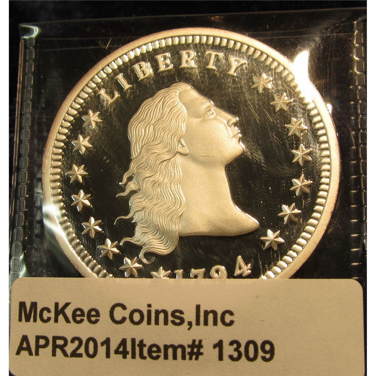 1309 Copy Of A 1794 Us Flowing Hair Silver Dollar Marked Copy