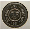 Image 1 : Guyana - 25 Cents - Uncirculated