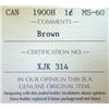 Image 3 : Canada - 1 Cent - 1900H - Brown - ICCS - MS-60
