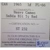 Image 3 : Canada - 1 Cent - 1965 - Heavy Cameo - SmBds Blt 5; Red - ICCS - PL-66