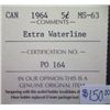 Image 3 : Canada - 5 Cents - 1964 - Extra Waterline - ICCS - MS-63 - Inv#63-02