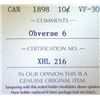 Image 3 : Canada - 10 Cents - 1898 - Obv #6 - ICCS - VF-30
