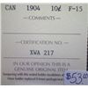 Image 3 : Canada - 10 Cents - 1904 - ICCS - F-15