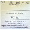 Image 3 : Canada - 10 Cents - 1915 - ICCS - VF-30