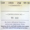 Image 3 : Canada - 25 Cents - 1910 - ICCS - VF-30