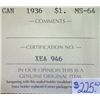 Image 3 : Canada - $1.00 - 1936 - ICCS - MS-64