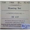 Image 3 : Canada - $1.00 - 1964 - Missing Dot - ICCS - PL-65