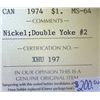 Image 3 : Canada - $1.00 - 1974 - Double Yoke #2 - ICCS - MS-64 - Inv#64-04