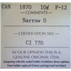 Image 3 : Canada - 10 Cents - 1870 - Narrow 0 - ICCS - F-12