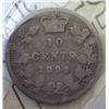 Image 1 : Canada - 10 Cents - 1892 - Large 9; Obv #6 - ICCS - G-6