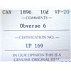 Image 3 : Canada - 10 Cents - 1896 - Obv #6 - ICCS - VF-20