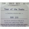 Image 3 : Canada - $15.00 -2013 - Year of The Snake - ICCS - PF-67