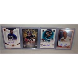 Lot of 4 Autographed Football & Baseball Cards