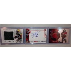 Lot of 3 Football Memorabilia & Autographed Cards