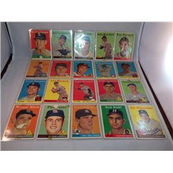 1958 Topps Lot of 20 - Writing on a lot of them