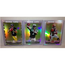 Lot of 3 2013 Topps Chrome Football Rookie Refractors - Geno Smith, Bernard