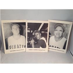 Lot of 3 Early 1960's Pittsburgh Pirates Picture Pack Photos w/Clemente