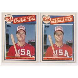 Lot of 2 1985 Topps Mark McGwire Rookie Cards